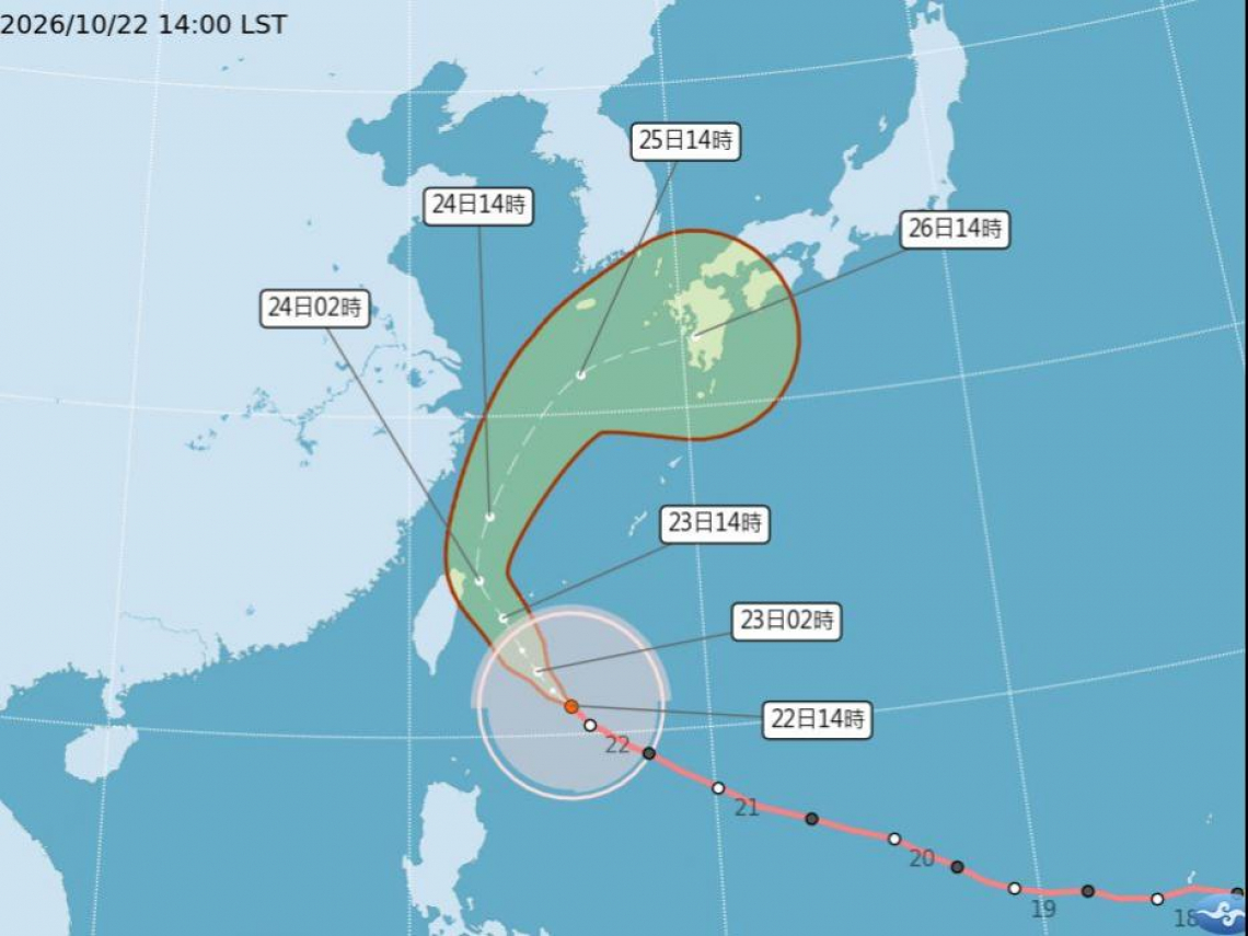 薔琵颱風停班停課最新／北北基桃颱風假宣布了？22縣市哪些可能放4天？暴雨範圍、天氣10日報